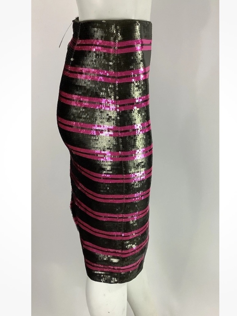 NWT J Crew Sz 00 All Over Sequin Stripe Pencil Party Cocktail Formal Skirt - Picture 2 of 7